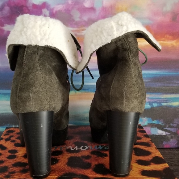 Cape Robbin Olive Fleece Lined Platform Bootie - Picture 5 of 5